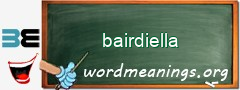 WordMeaning blackboard for bairdiella